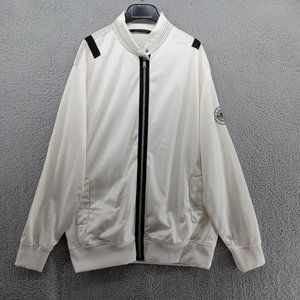 Sean John Jacket‎ Mens XL Cream Black Zip Up Nautical Track Warmup Performance